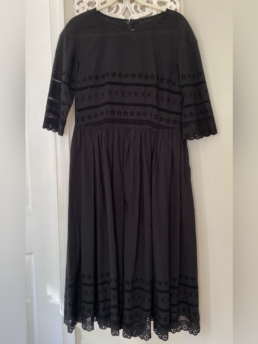 Comme Des Garçons Eyelet Midi Dress Victorian Designer Luxury Steampunk S